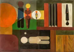 Franz Wilhelm Seiwert, Wandbild für einen Fotografen, 1925, Öl auf Leinwand