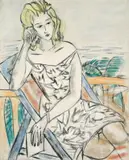 Max Beckmann, Bildnis eines jungen Mädchens (nicht vollendet)“. (Vor) 1939, Öl und Farbkreide auf Leinwand