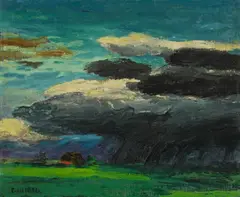 Emil Nolde, Landschaft (mit Regenwolke), 1925, Öl auf Leinwand