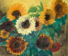 Emil Nolde, Helles Sonnenblumenbild, 1936, Öl auf Leinwand