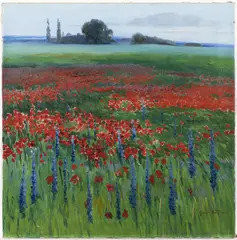 Gustav Porš, Summer Landscape, 1910, Oil on canvas