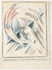 Alois Wachsman, A Bugle, 1917, Watercolour, pencil, paper
