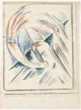 Alois Wachsman, A Bugle, 1917, Watercolour, pencil, paper