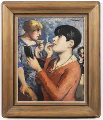 Bohumil Ullrych, In the Cafe, 1926, Oil on canvas
