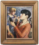 Bohumil Ullrych, In the Cafe, 1926, Oil on canvas