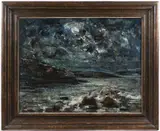 Maxim Kopf, A Night Seascape, 1930s, Oil on canvas