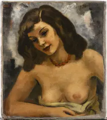 François Zdenek Eberl, Naked, 1953, Oil on canvas