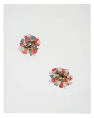 Tony Ousler, Untitled (Eyes), 2004, Acrylic and collage on paper