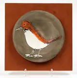 Bird No. 96 by Pablo Picasso, 1963, Round plate of white earthenware clay, decoration in engobe and enamel under partial brushed glaze, black patina, sold Feb 2021