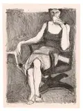 Seated Woman Drinking From a Cup by Richard Diebenkorn, 1965, Lithograph on paper, sold Feb 2021