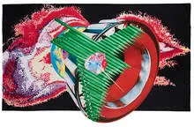 James Rosenquist, Space Dust, 1989, 20-color colored pressed paper pulp work with lithography collage elements on white Rives BFK adhered to handmade white TGL paper