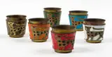 Salvador Terán, Cups (6), c. 1952, Brass, tile, and enamel