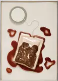 Claes Oldenburg, Tea Bag (from 4 on Plexiglas), 1966, Laminated vacuum-formed vinyl, screenprinted vinyl, felt, and Plexiglas with rayon cord