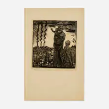 Wharton Esherick, Best Bodied Mothers (from the Song of the Broad-Axe suite), woodcut on rice paper