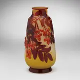 Galle, Mold-blown vase with rowan berries, c. 1930, mold-blown glass