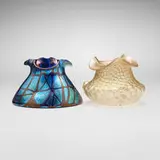 Loetz, Pampas and Nautilus vases, set of two, c. 1899, 1903, hand-blown glass