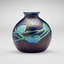 Leaf and Vine vase by Tiffany Studios, c. 1904-06, hand-blown Favrile glass, sold Jul 2024