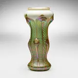 Quezal, Decorated Tendril vase, c. 1910, hand-blown glass