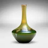 Tiffany Studios, Early hooked-feather vase, c. 1896, hand-blown Favrile glass