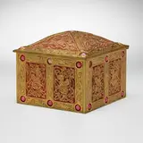 Rare pink Ninth Century inkwell by Tiffany Studios, c. 1915, gilt and polychromed bronze, glass, sold Jul 2024