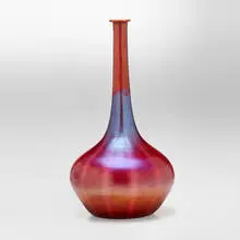 Tall vase by Durand, c. 1925, hand-blown glass, sold Jul 2024