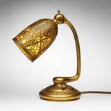 Grapevine desk lamp by Tiffany Studios, c. 1910, gilt bronze, Favrile glass, sold Jul 2024