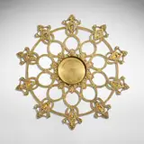 Jeweled centerpiece by Tiffany Studios, c. 1915, gilt bronze, Favrile glass, sold Jul 2024