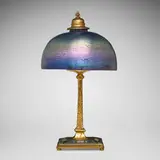 Inc. Louis C. Tiffany Furnaces, Rare Damascene table lamp