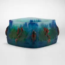 Box with beetles and hawthorn berries by Amalric Walter, c. 1920, pâte de verre, sold Jul 2024
