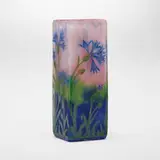 Daum, Cabinet vase with cornflowers, c. 1900, acid-etched, vitrified, and enameled cameo glass