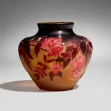 Galle, Vase with angel trumpet flowers, c. 1920, acid-etched cameo glass