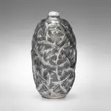 René Lalique, Ronces vase, c. 1921, clear and frosted glass with black patina