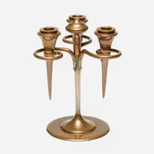 Robert Jarvie, Omicron candelabrum, c. 1905, bronze