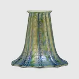 Quezal, Ribbed Zipper shade, c. 1910, hand-blown glass