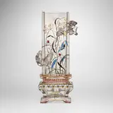 Émile Gallé, Rare and Early vase with stand