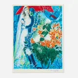 Marc Chagall, La mariee sous le baldaquin, screenprint in colors on Arches
