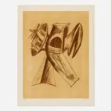 Seymour Lipton, Study for Sculpture No. 1, 1969, lithograph in colors