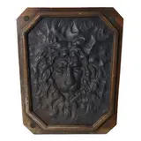 fireback with lion face motif by Henry Ives Cobb and Charles Sumner Frost, sold Mar 2022