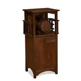 cellarette with oak whiskey barrel and spigot by Arts & Crafts, sold Mar 2022