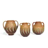 Roseville Pottery, group of Falline two-handled earthenware vases, three