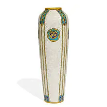Boch Frères Keramis, tall Art Deco vase, Belgium