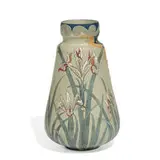 Mettlach, vase with colorful iris decoration, model number 2422, Germany