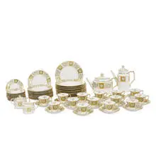 Royal Crown Derby, Green Derby Panel dinner service for 12, United Kingdom