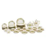 Royal Crown Derby, Green Derby Panel dinner service for 12, United Kingdom