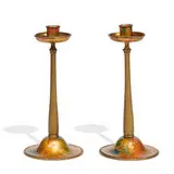 Inc. Louis C. Tiffany Furnaces, candlesticks, pair, #35
