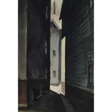 Laurence Rathsack, View Between Houses, circa 1948