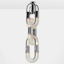 Aldo Nason, Chain chandelier, c. 1970, chromed steel, blown glass