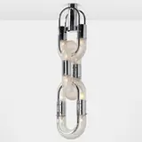 Aldo Nason, Chain chandelier, c. 1970, chromed steel, blown glass