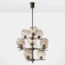 Holger Johansson, chandelier, 1952, blown glass, patinated metal