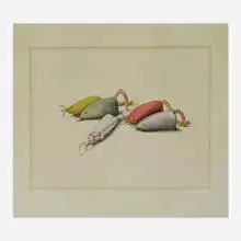 Dalia Ramanauskas, 5 Catnip Mice, c. 1970, Ink on paper